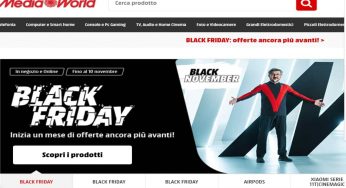 Black Friday anticipato da Mediaworld! Tanti nuovi sconti e occasioni fino al 10 novembre