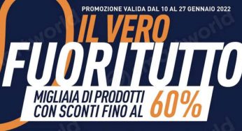 Unieuro lancia un nuovo volantino “il vero Fuoritutto” valido dal 10 al 27 Gennaio