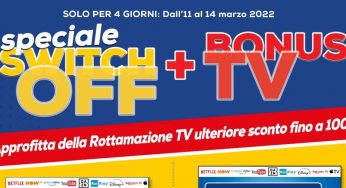 Euronics folle con la promozione “Speciale Switch Off + Bonus TV” , che dura solo 4 giorni e che non potete perdervi!
