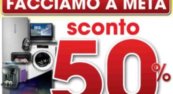 Euronics “Facciamo a metà” dal 17 al 30 Marzo, il nuovo volantino con il 50% di sconto sui prodotti